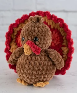 Toby the Crochet Turkey – Handmade Amigurumi Stuffed Toy – Thanksgiving Gift Decor