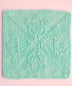 Dishcloth Crochet Pattern, Written and Graph Solid Floral Square Pattern in English PDF, Textured Crochet Project for Home, Modern Design